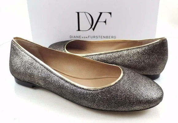 Women's Shoes Diane von Furstenberg Cambridge Ballet Flats Gold